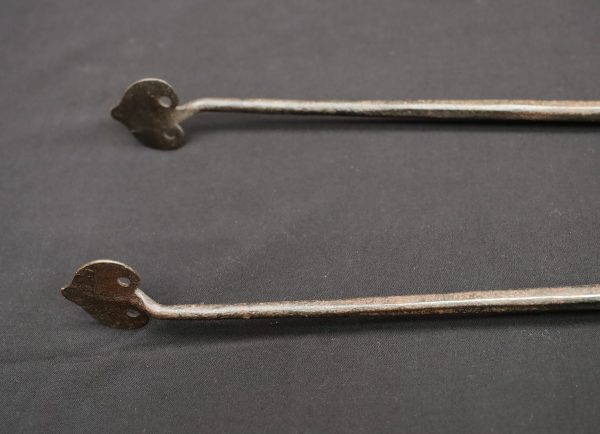 A beautiful Set of Aesthetic Movement Wrought-Iron Fire Tools with Scrollwork