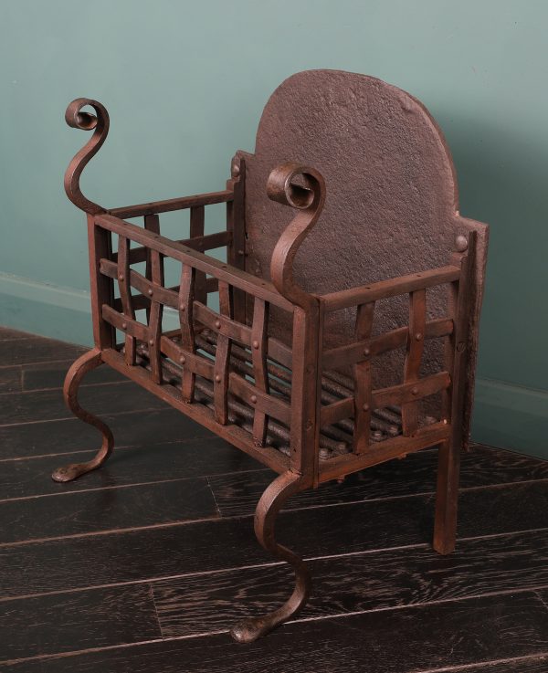 A Scottish Wrought-Iron Fireplace Grate Basket