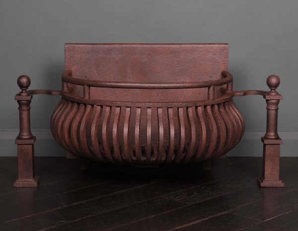 Wrought Iron Basket Grate in the Early 18th Century Manner