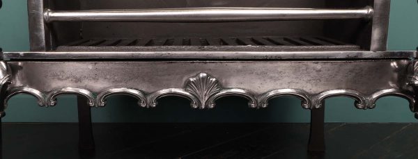 Polished Steel Fire Grate in the Queen Anne Manner