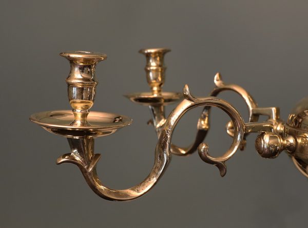 A Fine Early 19th Century English Six Branch Brass Chandelier