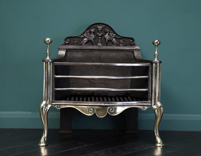 19th Century Brass & Steel Fire Basket by Thomas Elsley (Reserved)