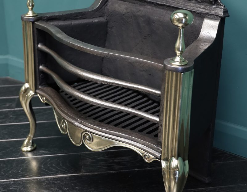 19th Century Brass & Steel Fire Basket by Thomas Elsley