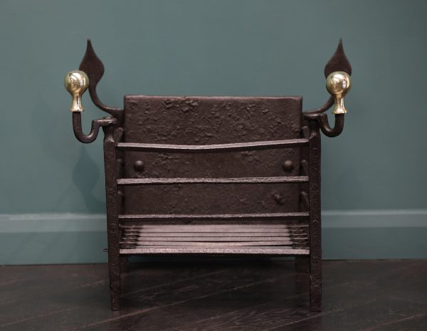 18th Century Wrought Fire Basket in the Dutch Manner