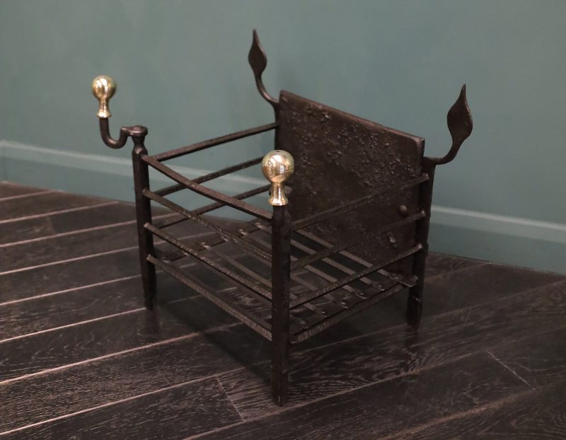 18th Century Wrought Fire Basket in the Dutch Manner