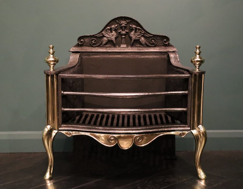 19th Century Brass & Steel Fire Basket by Thomas Elsley