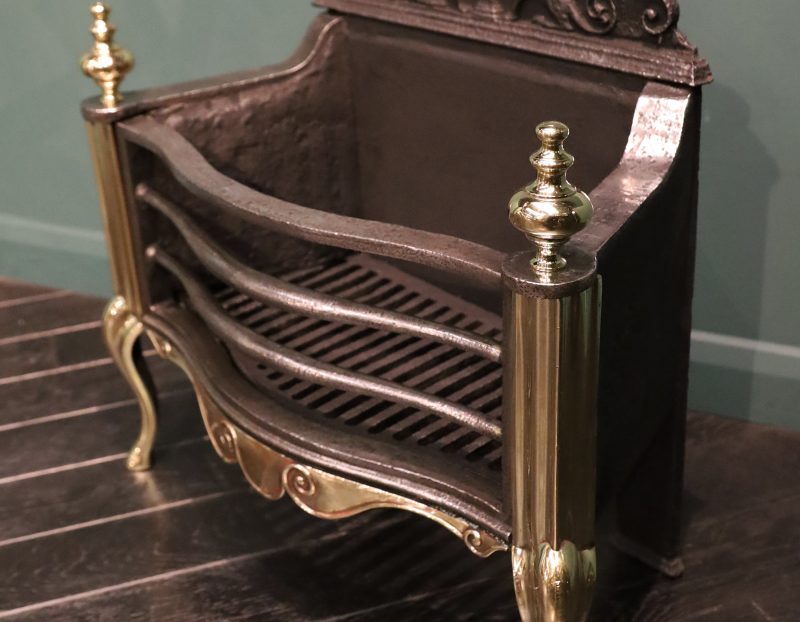 19th Century Brass & Steel Fire Basket by Thomas Elsley