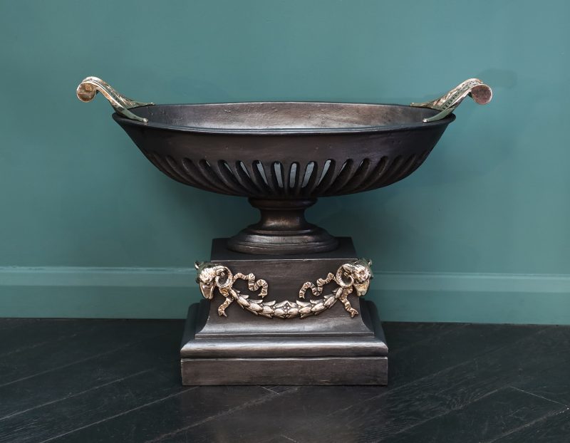 Bronze & Cast-Iron Urn Grate in the Regency Manner