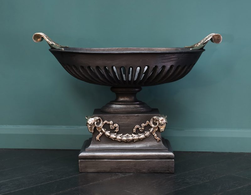 Bronze & Cast-Iron Urn Grate in the Regency Manner