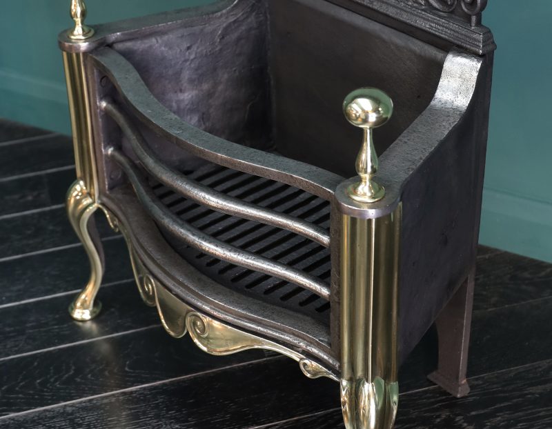 19th Century Brass & Steel Fire Basket by Thomas Elsley