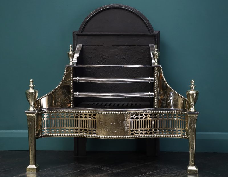 Polished Brass Adam-Style Dog Fire Grate