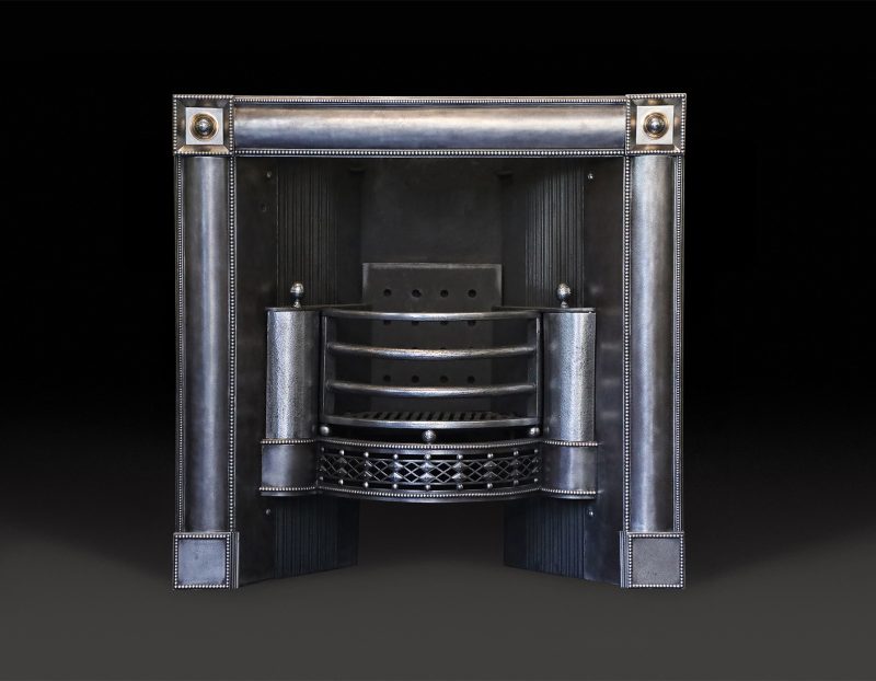 A Polished Wrought Regency Register Grate
