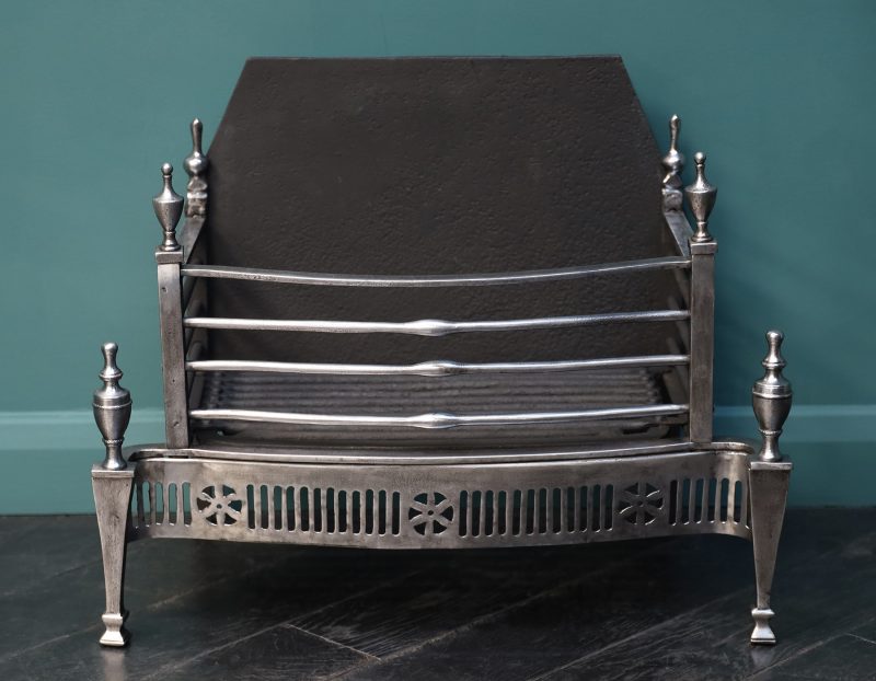 An English 19th Century Polished Steel Fire Basket