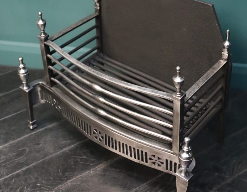An English 19th Century Polished Steel Fire Basket