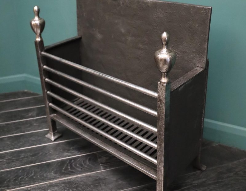 Mid-19th Century Polished Wrought Railed Fire Basket