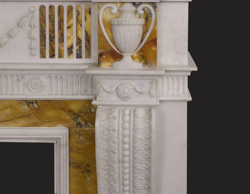 A Fine English Statuary & Sienna Marble Chimneypiece