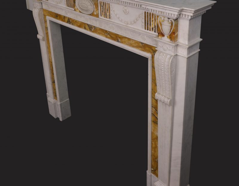 A Fine English Statuary & Siena Marble Chimneypiece