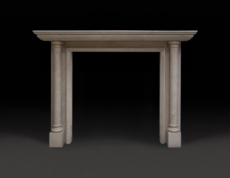 Pencil-Vein Marble Chimneypiece with columns