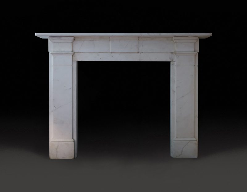 Early 19th Century Lightly-Veined Statuary Marble Chimneypiece
