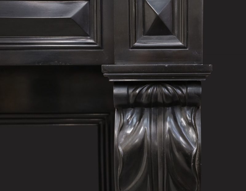 A 19th Century French Belgian Black Marble Chimneypiece