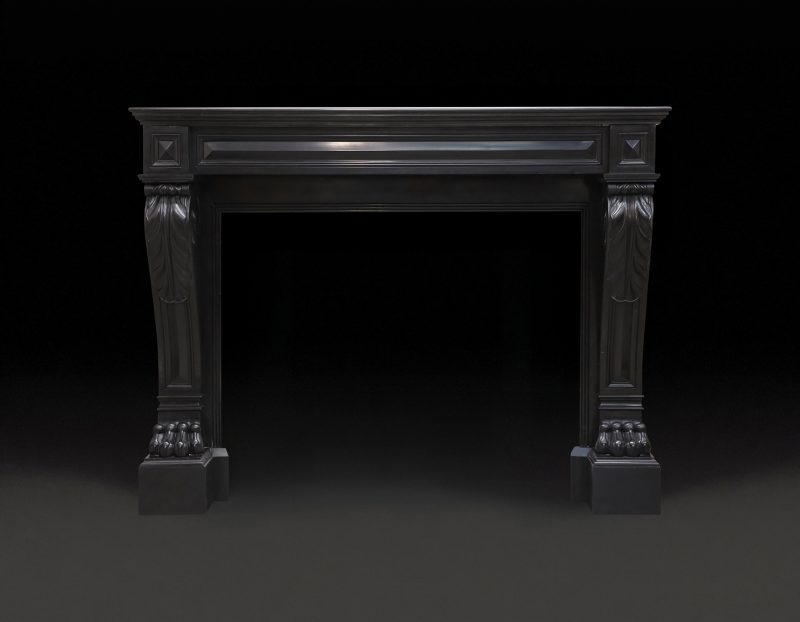 A 19th Century French Belgian Black Marble Chimneypiece