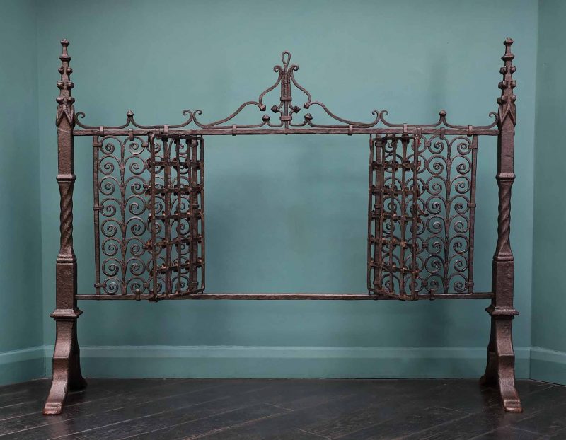 An Exceptional Late 18th Century Gothic-Revival Wrought-Iron Fire Screen