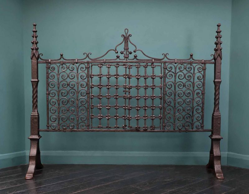 An Exceptional Late 18th Century Gothic-Revival Wrought-Iron Fire Screen