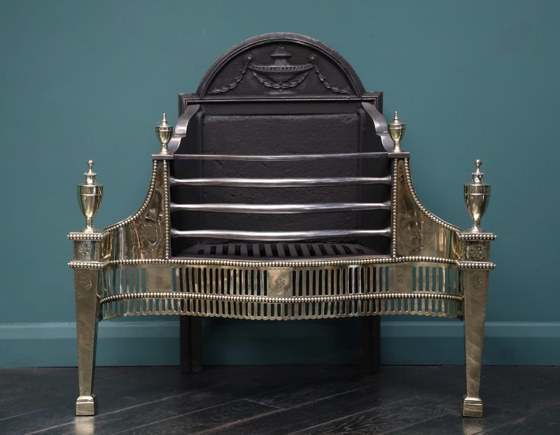 19th Century English Brass & Steel Decorative Dog Grate by Thomas Elsley