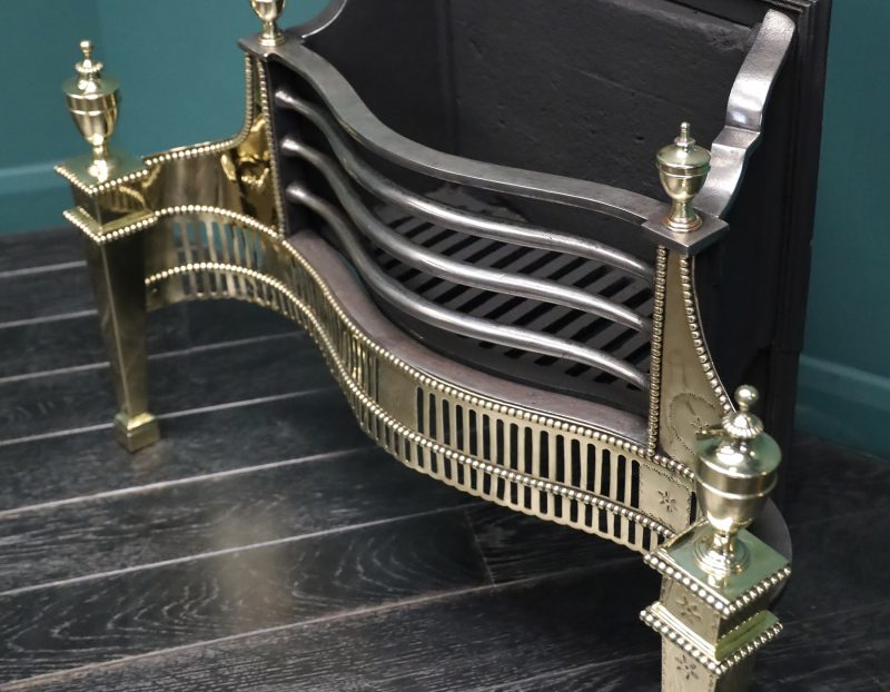 19th Century English Brass & Steel Decorative Dog Grate by Thomas Elsley