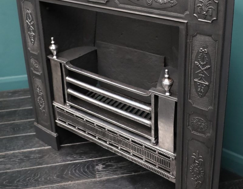 English Georgian Polished Wrought & Cast Register Grate Circa 1800